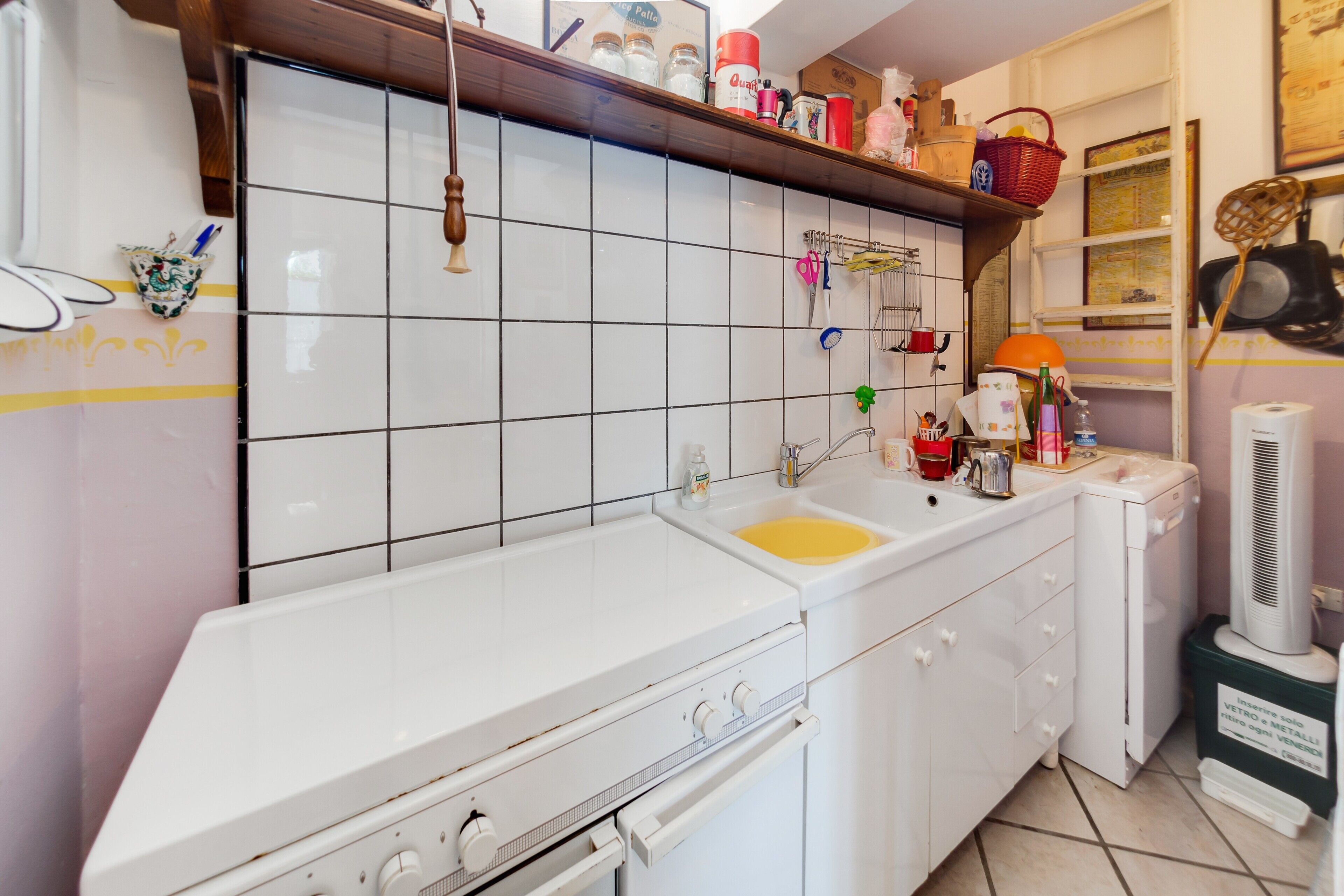 Fridge, oven, stovetop, cookware/dishes/utensils