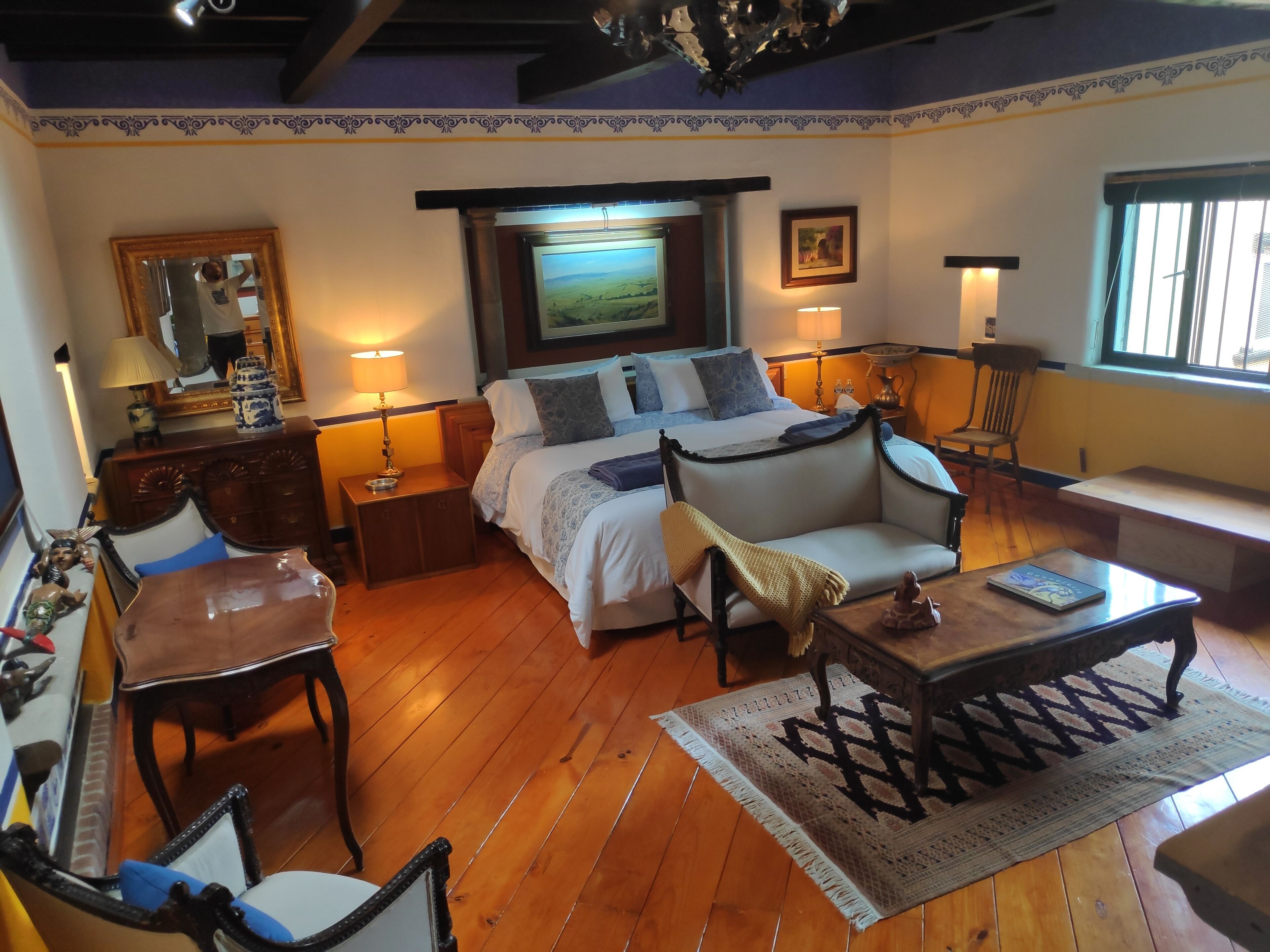 Grand Double Room, 1 King Bed, Shower Grab Bars, Housekeeping | Blackout drapes, iron/ironing board, free WiFi, bed sheets