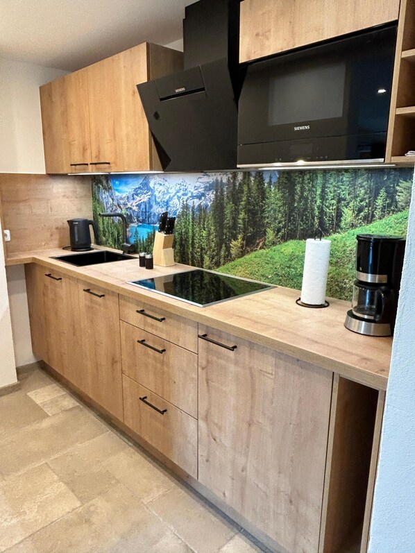 Fridge, microwave, stovetop, dishwasher