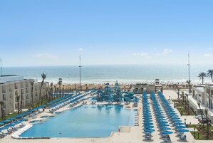 On the beach, beach towels, beach bar