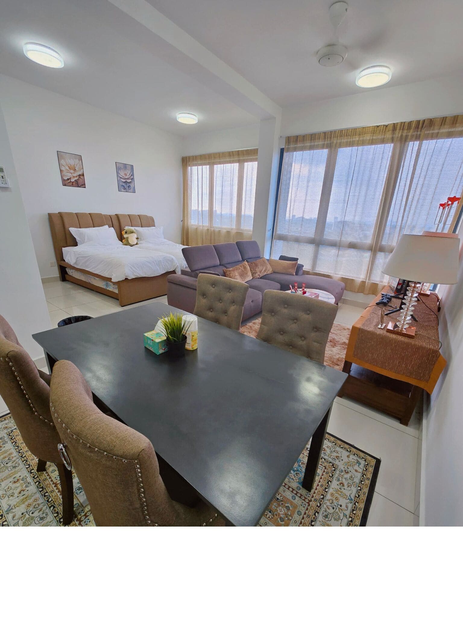 1 bedroom, blackout curtains, iron/ironing board, free WiFi