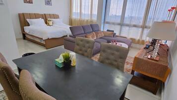 1 bedroom, blackout curtains, iron/ironing board, free WiFi