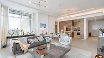 Luxury Apartment, City View | Living area