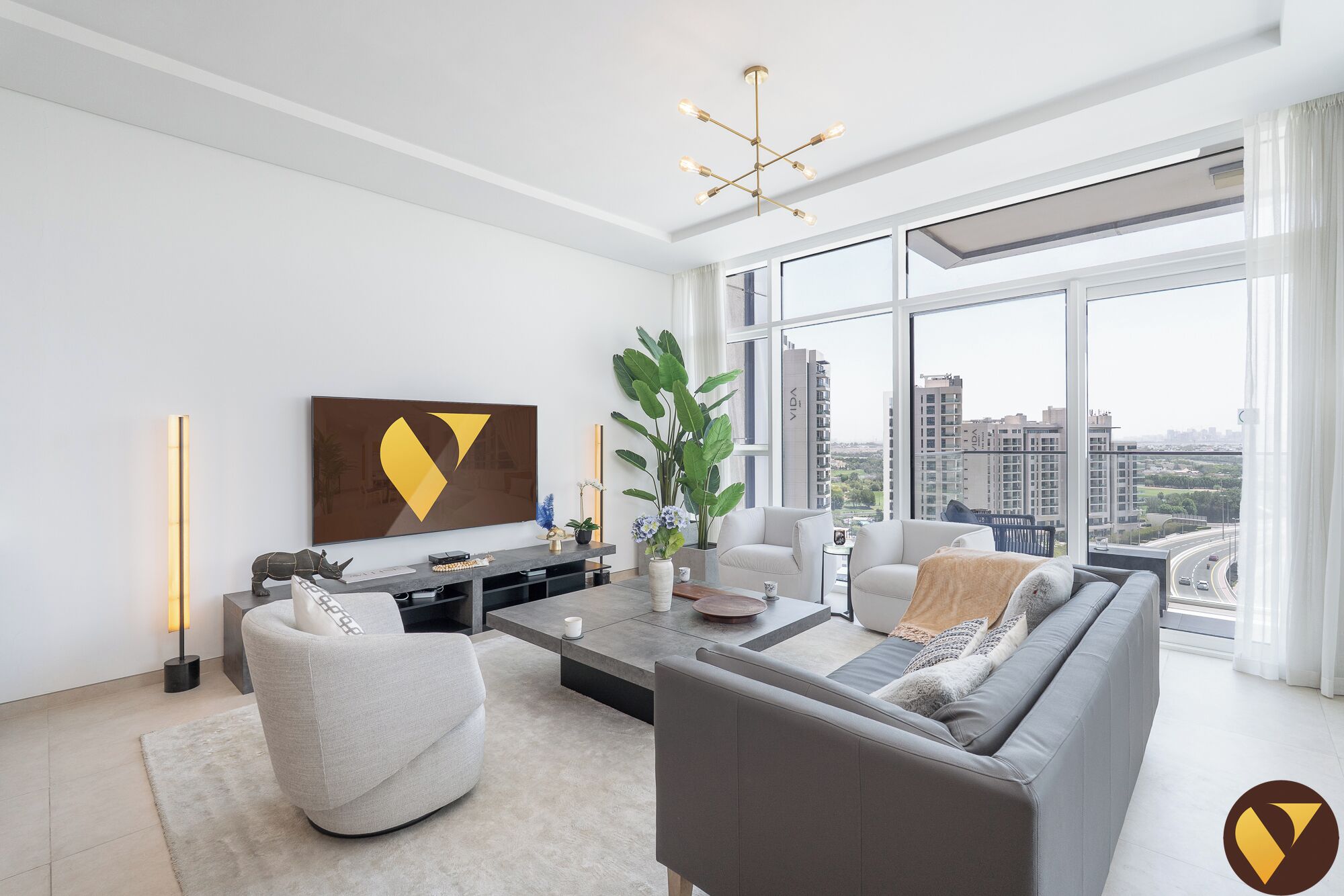 Apartamento de lujo, vistas a la ciudad | Zona de estar