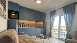 Room, 2 Bedrooms, Balcony, City View | Living room - Room-villa Maria Lux Apartments by Bookv (Nea Propontida)