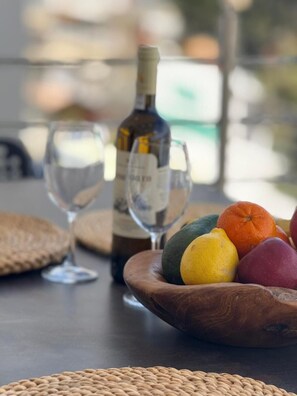 Room, 2 Bedrooms, Balcony, City View | Food and drink - Room-villa Maria Lux Apartments by Bookv (Nea Propontida)