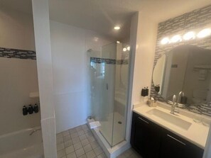 Hair dryer, towels