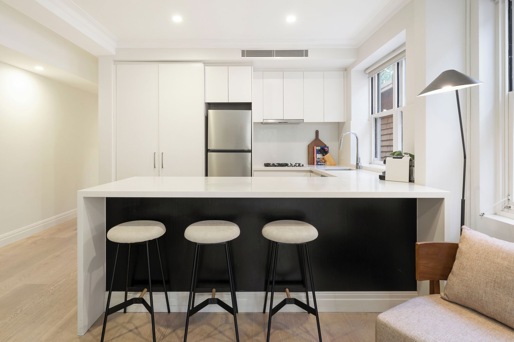 Apartemen, 2 kamar tidur | Dapur pribadi | Lemari es, microwave, oven, dan mesin pencuci piring