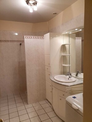 Classic Apartment, Mountain View | Bathroom | Shower, hair dryer, towels, soap