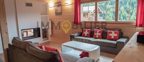 Télévision, cheminée