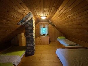 1 bedroom, iron/ironing board, travel cot, bed sheets