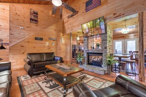 TV, fireplace, video games