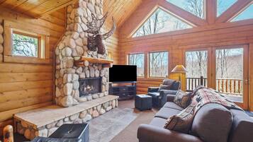 Télévision, cheminée