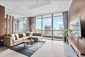 Apartment, 2 Bedrooms, City View | Living area - Boden by Kozystay - SCBD (Jakarta)