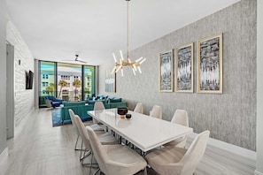 Dining - Sandy Solace | Stylish Ocean View Condo w/ Balcony, Premium LR/DR & Huge Master (Melbourne Beach)