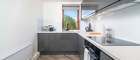 패밀리 아파트, 발코니, 시내 전망 | 전용 주방 | 커피/티 메이커, 전기 주전자, 토스터