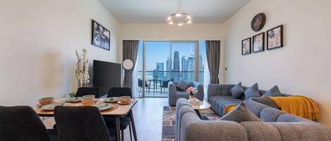 Apartment, 2 Bedrooms, Balcony, City View | Living area