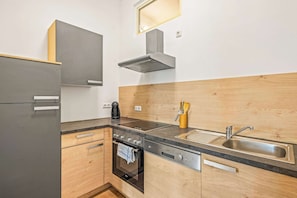 Fridge, oven, stovetop, dishwasher