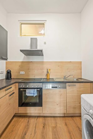 Fridge, oven, stovetop, dishwasher