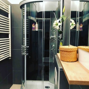 Shower, hair dryer