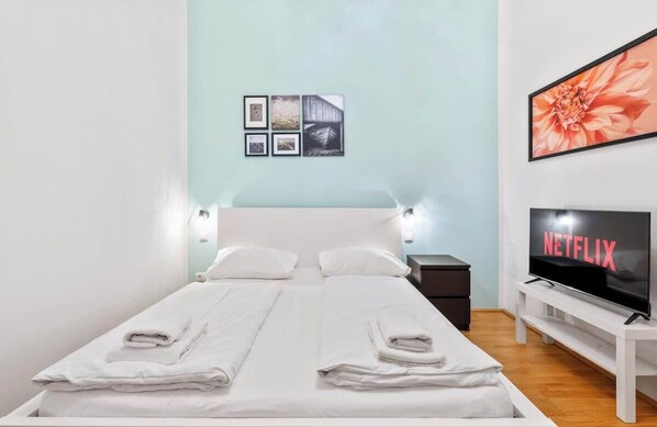 1 室のベッドルーム、アイロン / アイロン台、旅行用ベビーベッド、WiFi