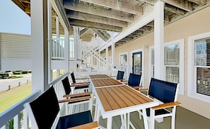 Outdoor dining - 4BR/4BA Islander Villas Condo – Ocean Views & Pool Access! (Ocean Isle Beach)