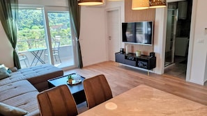 Living room - Serene Luxury Apartment in Mlini, Croatia - Your Home Away From Home (Zupa dubrovacka)