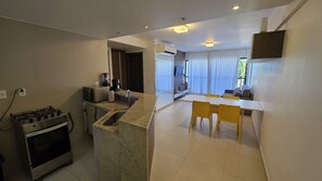 Superior Apartment, Sea View | Private kitchen
