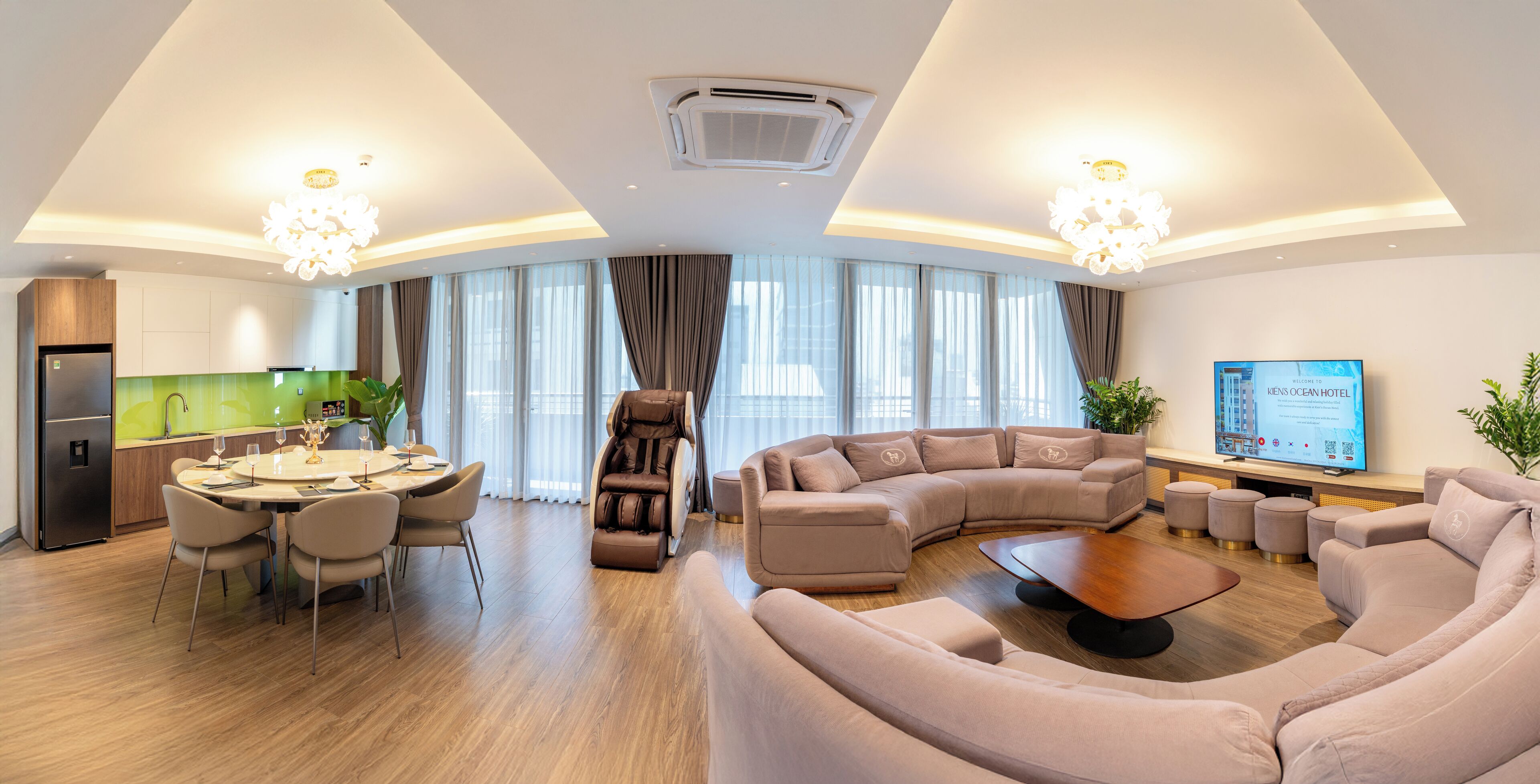 Luxury Penthouse | Living area | 40-inch flat-screen TV with cable channels