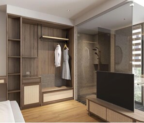 Premium bedding, memory foam beds, minibar, desk
