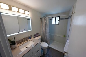 Shower, soap, toilet paper