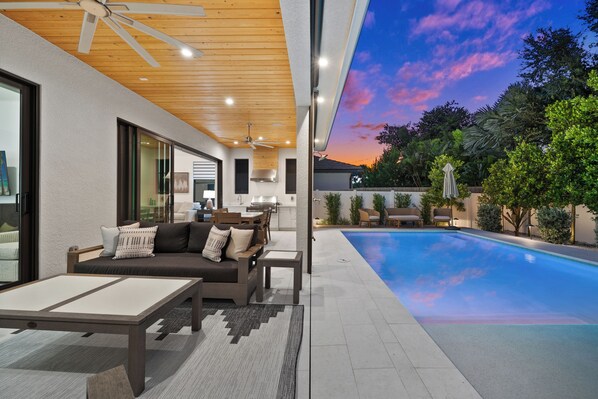 Outdoor pool, a heated pool