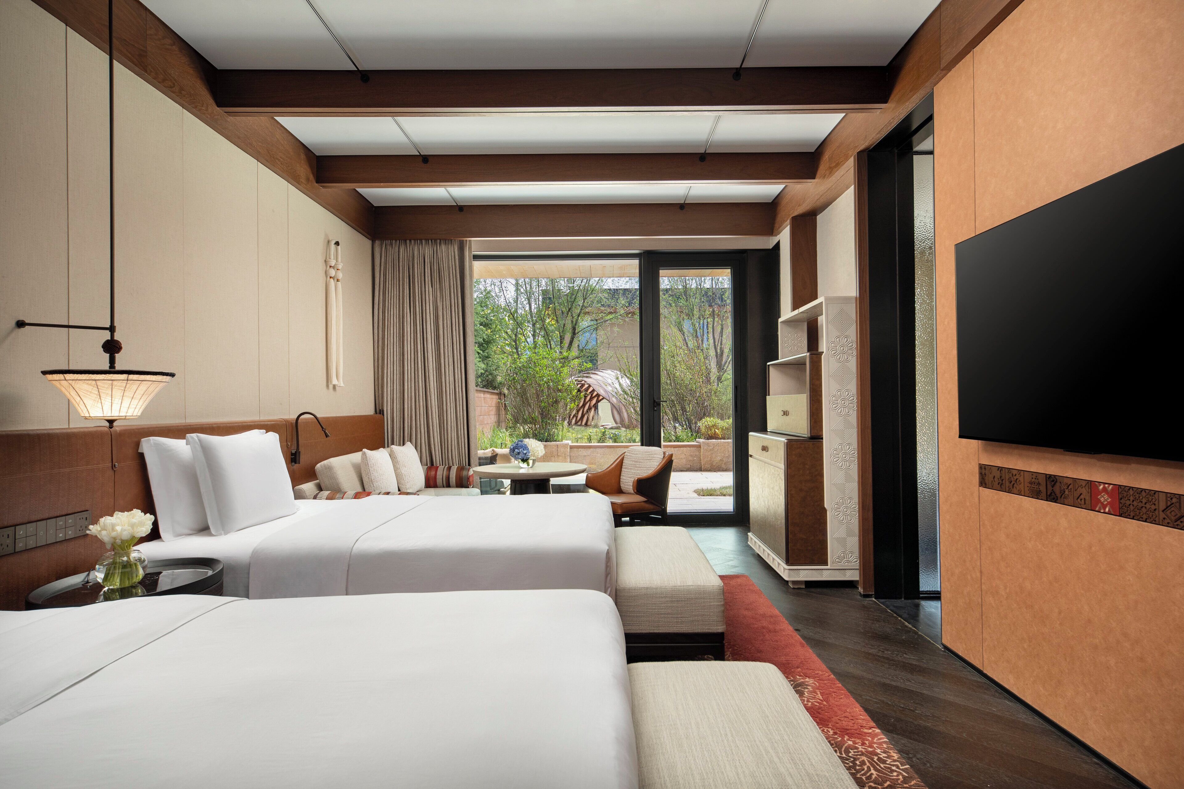 Standard Room, 2 Double Beds (Courtyard Access) | Courtyard view