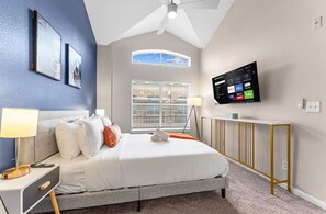 2 bedrooms, desk, iron/ironing board, travel cot