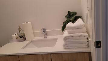 Towels, soap, toilet paper