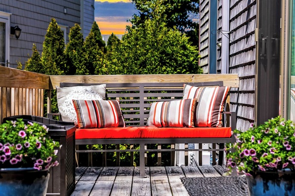 Escape to your private patio for a quiet moment