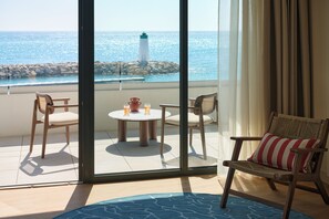 Suite, 1 King Bed, Sea View (Marina Bay) | Premium bedding, memory foam beds, in-room safe, blackout drapes - Marina Baie des Anges Hotel, Curio Collection by Hilton (Villeneuve-Loubet)