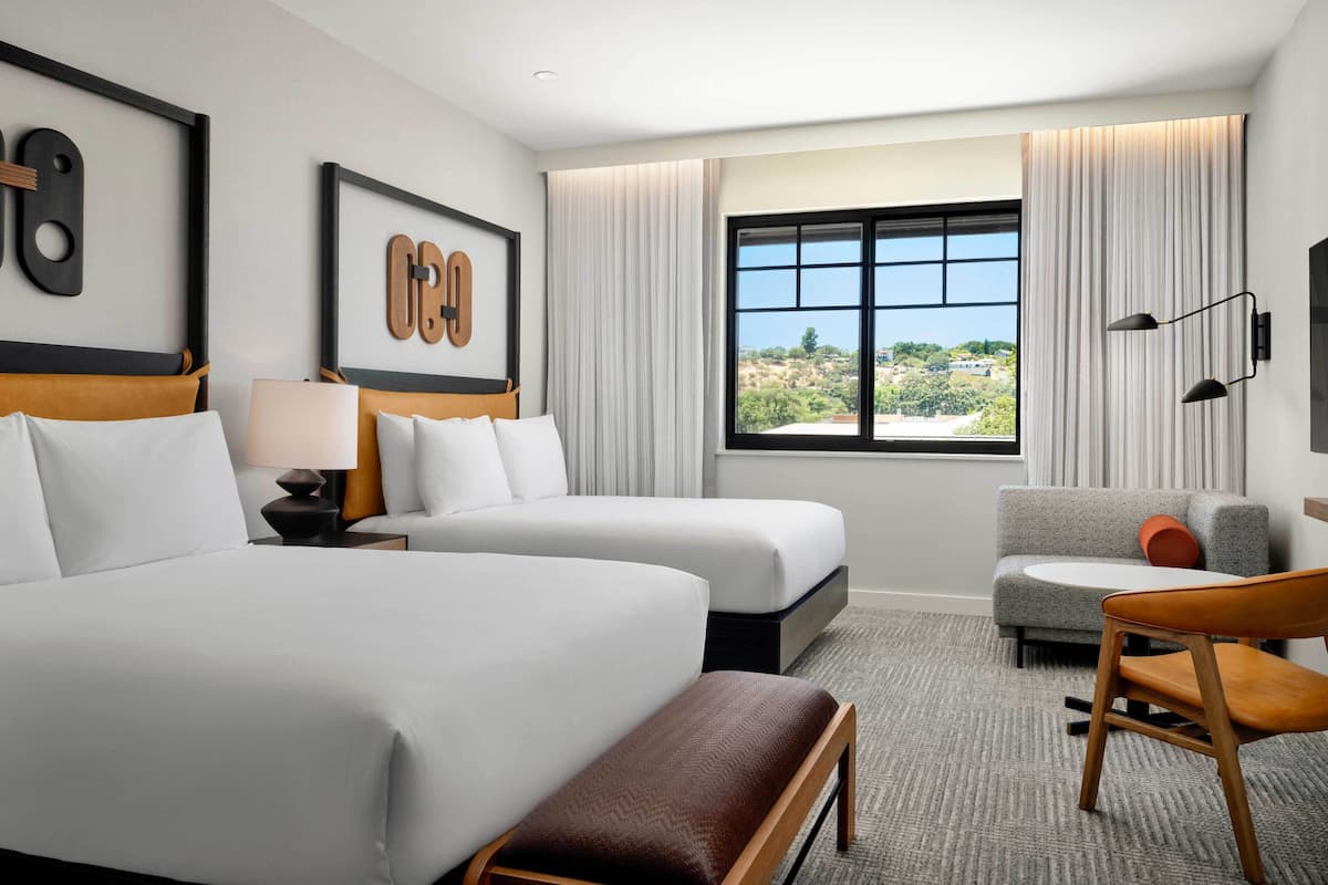 Desk, laptop workspace, free WiFi, bed sheets
