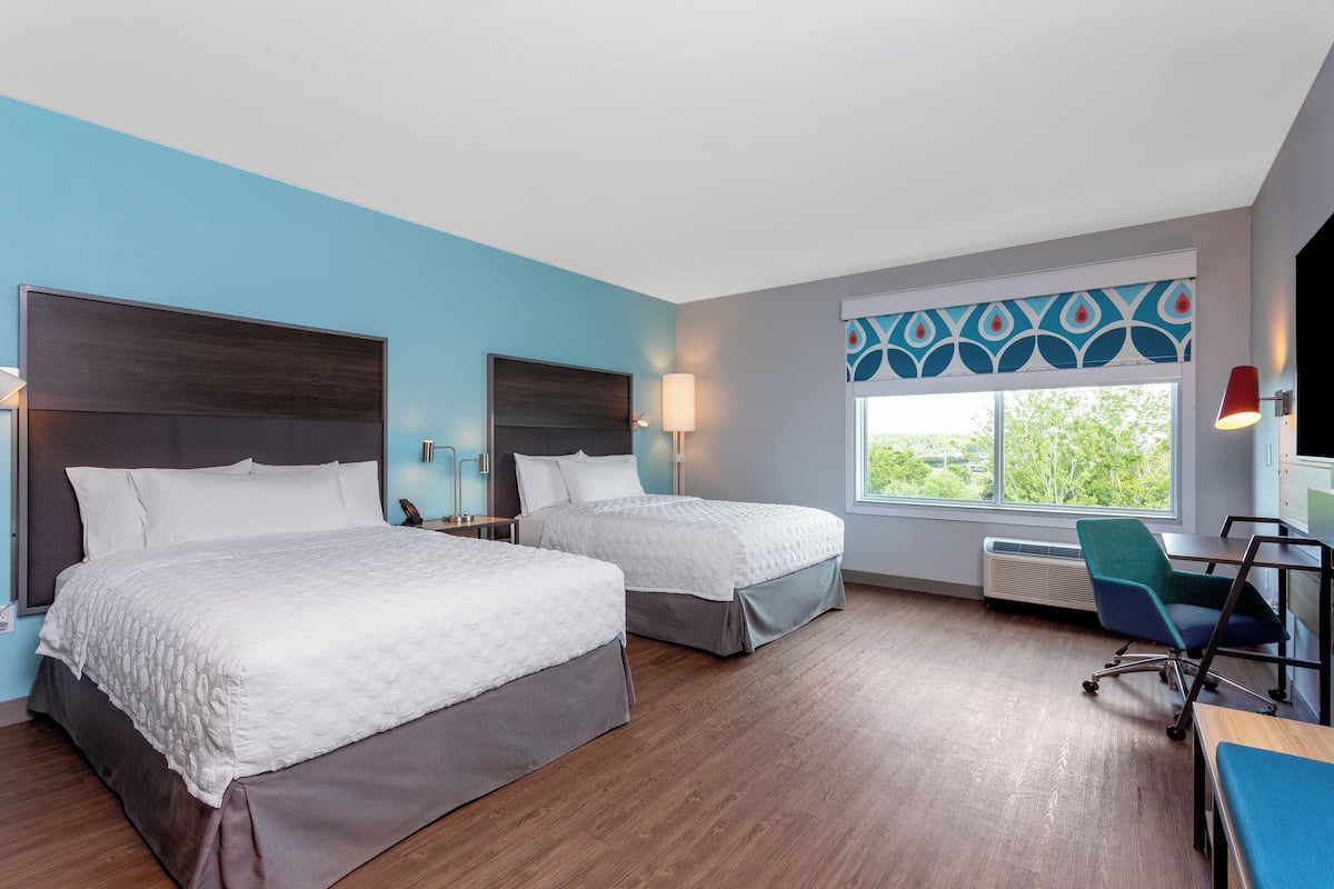 Room, 2 Queen Beds, Accessible, Bathtub | Desk, laptop workspace, blackout curtains, free WiFi