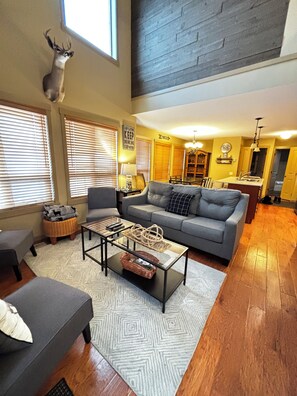 Televisión y chimenea 