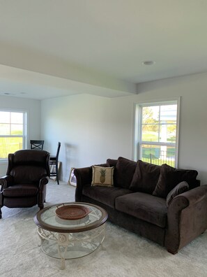 Smart TV, fireplace, computer monitors