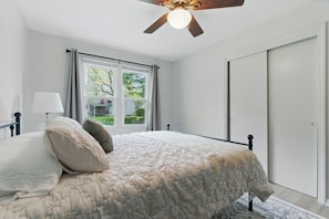 4 bedrooms, iron/ironing board, travel cot, WiFi