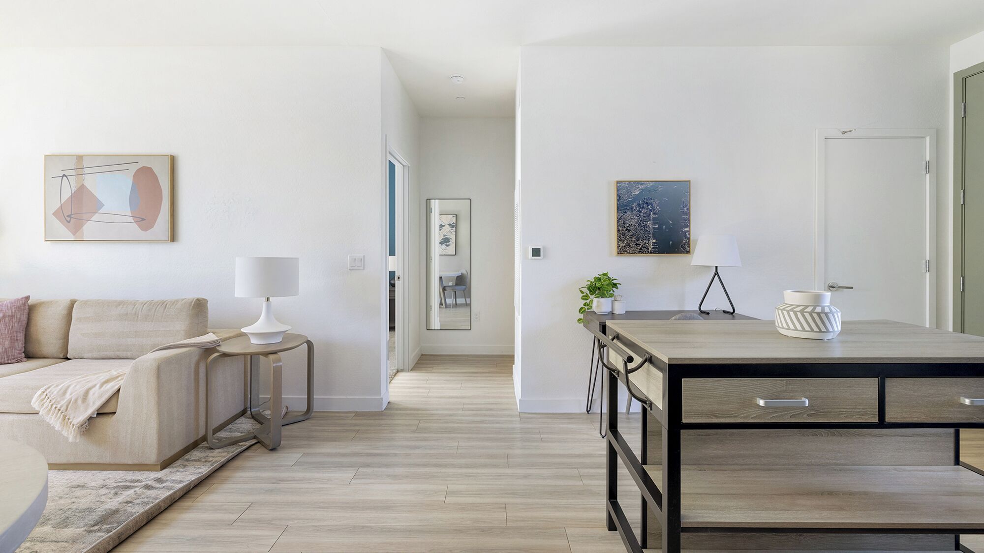 Apartment, 1 Bedroom | Living area | 50-inch TV with digital channels