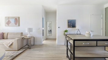 Apartment, 1 Bedroom | Living area | 50-inch Smart TV with digital channels
