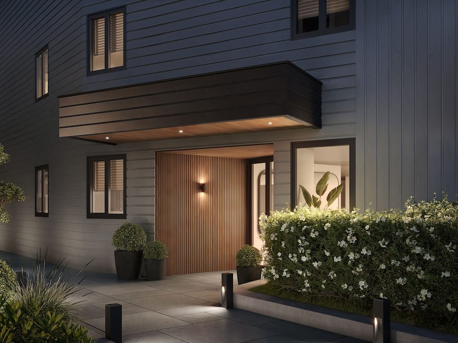 Vista frontal de la propiedad