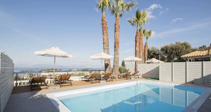 Spacious villa with stunning sea views in Gouvia near Corfu Town, great for multigenerational travel