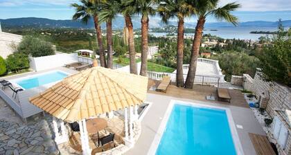 Spacious villa with stunning sea views in Gouvia near Corfu Town, great for multigenerational travel