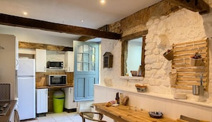 Fridge, microwave, dishwasher