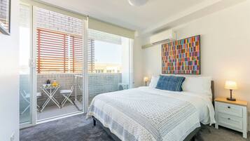 1 bedroom, desk, iron/ironing board, travel cot