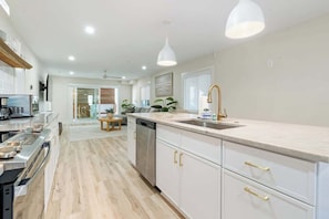 Fridge, microwave, oven, stovetop - Oceans Edge by Carolina Getaway - Oceanfront Condo POOL & HOT TUB OPEN (Carolina Beach)